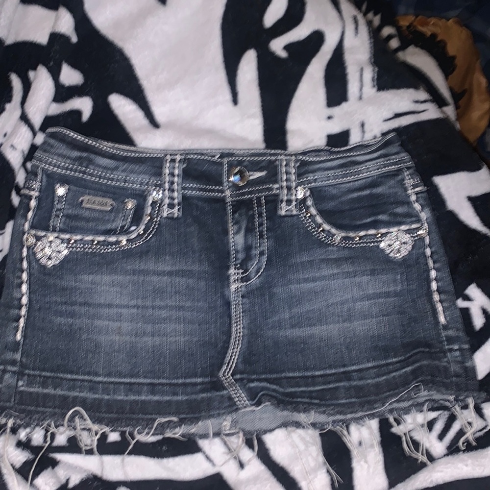 Bedazzled mini skirt